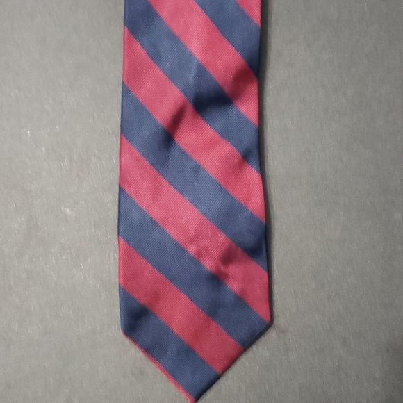 Aspirando Et Perseverando Maroon/Navy Blue Silk Tie